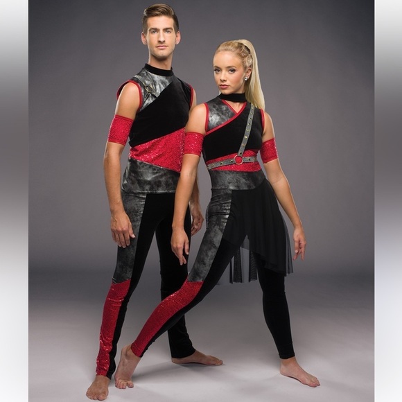 AWISH COME TRUE AWCT Performance Sequin Dramatic Color Guard Dress Dance Size S - Picture 13 of 14